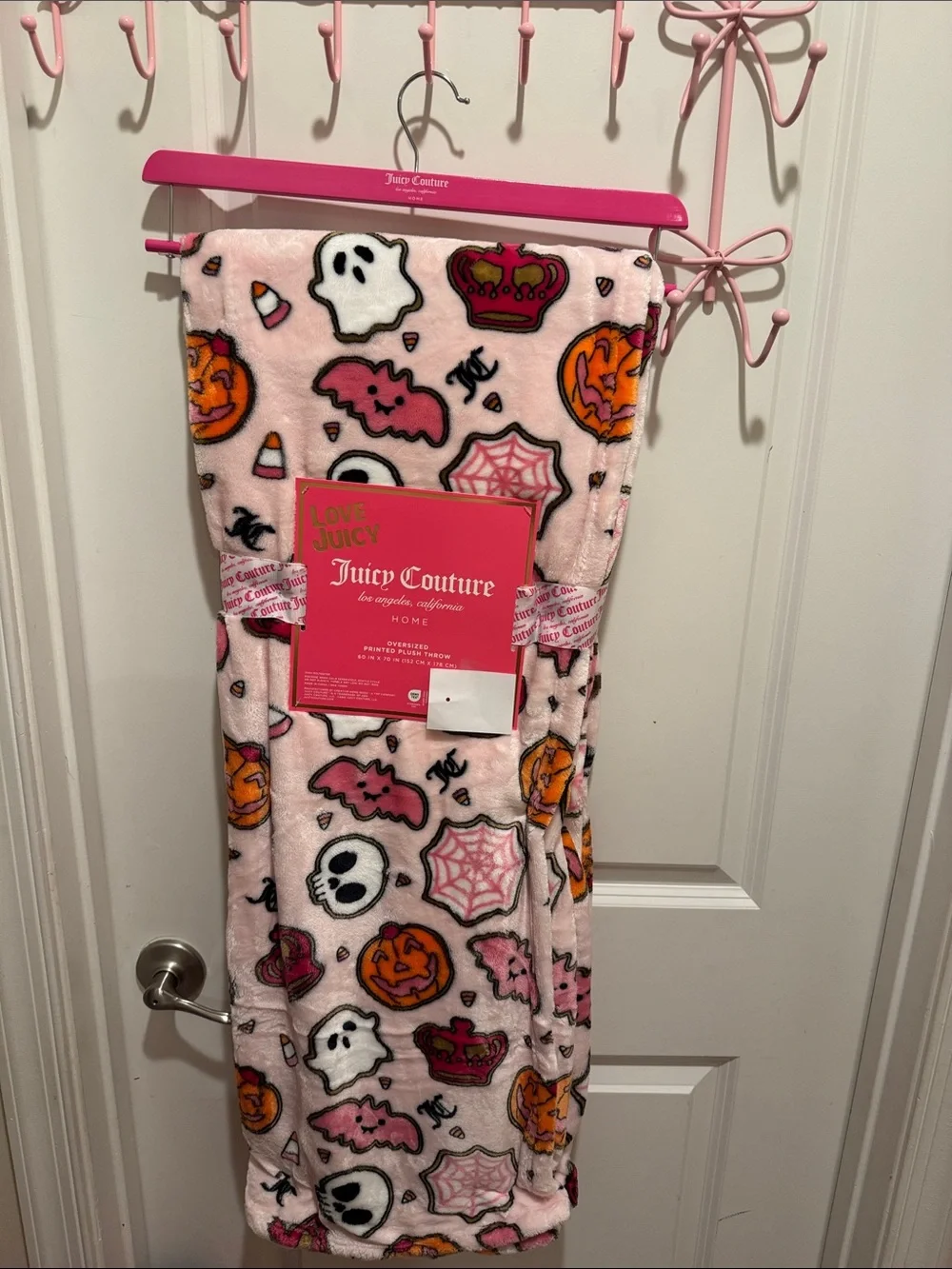 Juicy Couture Pink Halloween Throw Blanket